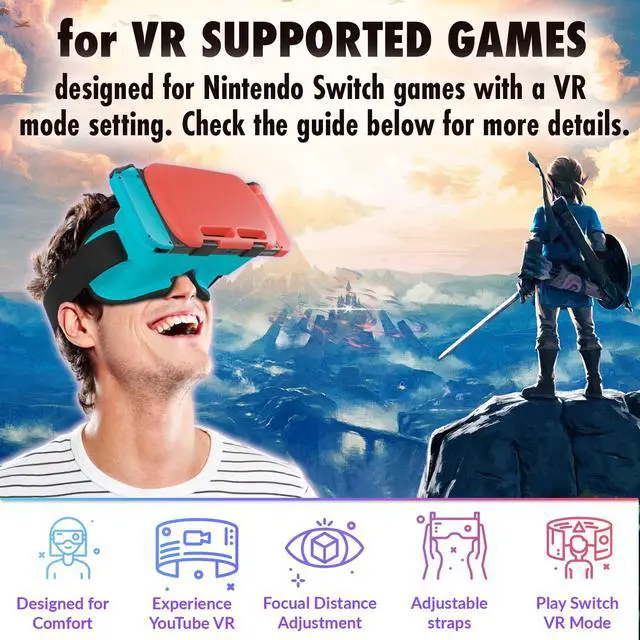 Alt view image 6 of 7 - VR Headset Designed for Nintendo Switch & Switch OLED Console with Adjustable Lens for a Virtual Reality Gaming Experience and for Labo VR - Colour Pop - Gift Boxed Edition Tanami