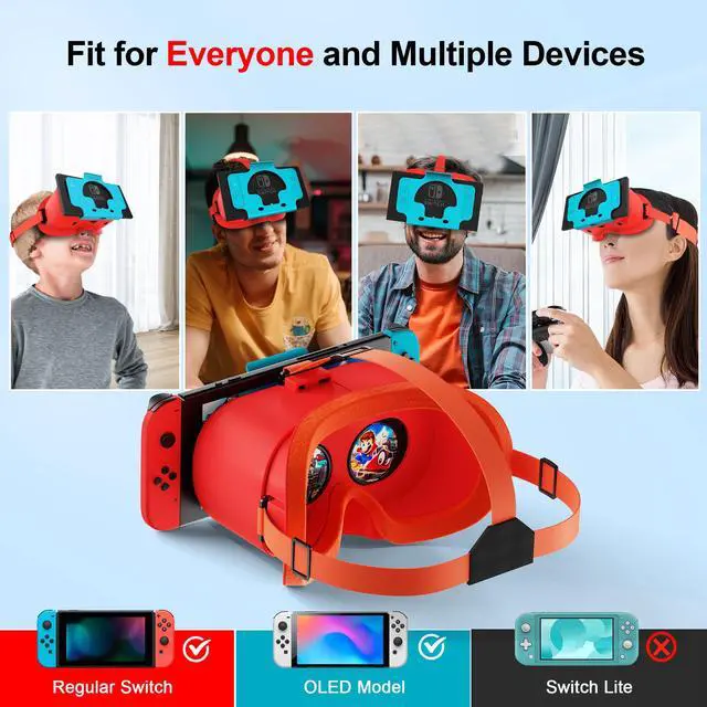 Alt view image 5 of 7 - VR Headset for Nintendo Switch & Switch OLED, Upgraded Switch Virtual Reality Glasses with Adjustable HD Lenses and Comfortable Head Strap, Labo VR Kit 3D Goggles for Switch Accessories