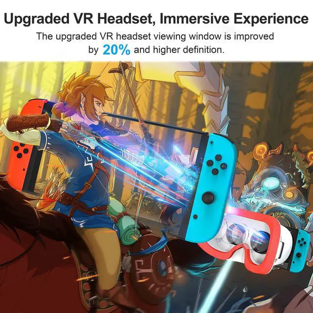 Alt view image 2 of 7 - Upgraded VR Headset for Nintendo Switch & Switch OLED Model, Switch Virtual Reality Glasses with Adjustable HD Lenses and Comfortable Head Strap, Labo VR Kit Accessories, Cool Stuff for Boys