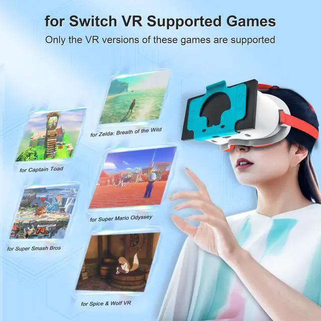 Alt view image 3 of 7 - Upgraded VR Headset for Nintendo Switch & Switch OLED Model, Switch Virtual Reality Glasses with Adjustable HD Lenses and Comfortable Head Strap, Labo VR Kit Accessories, Cool Stuff for Boys