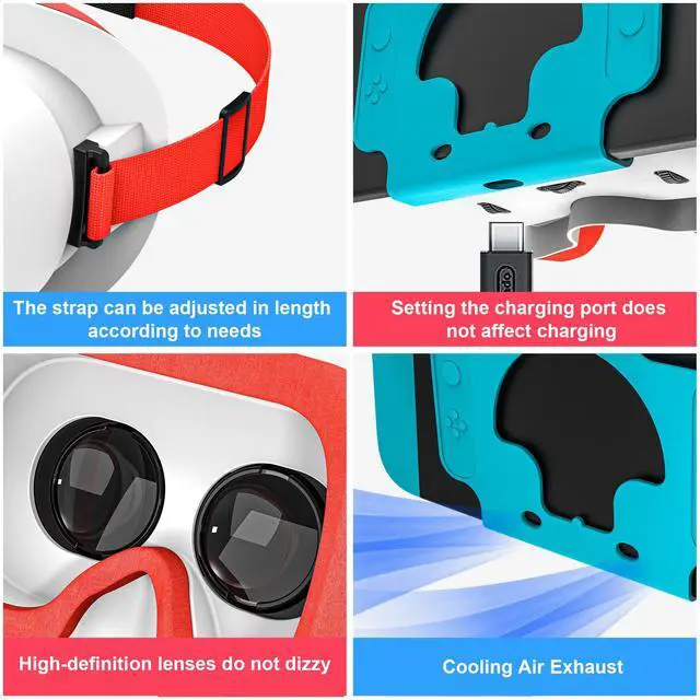Alt view image 7 of 7 - Upgraded VR Headset for Nintendo Switch & Switch OLED Model, Switch Virtual Reality Glasses with Adjustable HD Lenses and Comfortable Head Strap, Labo VR Kit Accessories, Cool Stuff for Boys