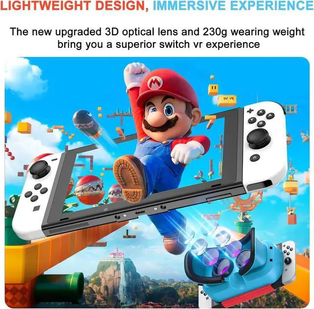 Alt view image 2 of 7 - VR Headset, Designed for Nintendo Switch & Switch OLED Accessories for Switch VR Games, Labo VR and YouTube VR, VR Glasses with Adjustable Pupil Distance and Adjustable Switch Goggles Strap