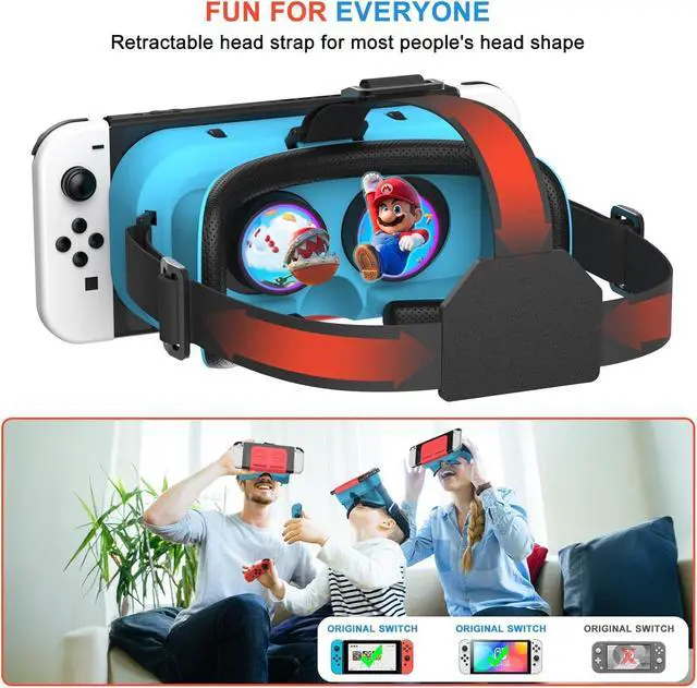Alt view image 4 of 7 - VR Headset, Designed for Nintendo Switch & Switch OLED Accessories for Switch VR Games, Labo VR and YouTube VR, VR Glasses with Adjustable Pupil Distance and Adjustable Switch Goggles Strap