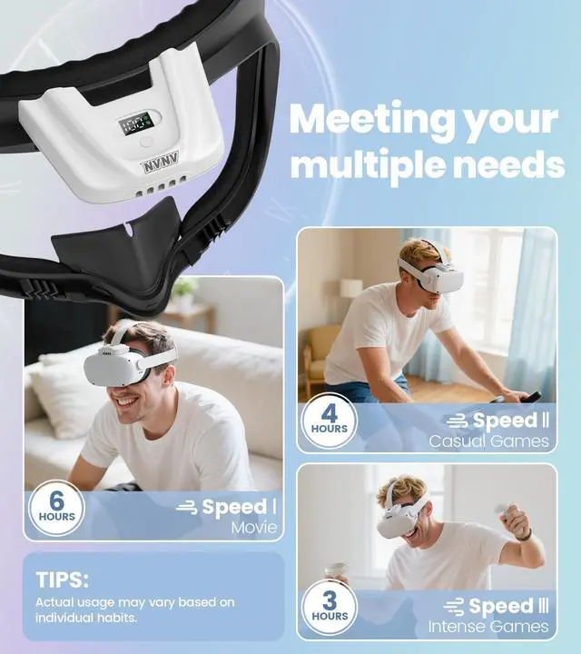 Alt view image 6 of 7 - VR Fan for Oculus Quest 2,Anti-fogging Accelerated Air Flow Cooling Fan with Facial Interface,Sweat-Proof Face Cover,VR Accessories for Quest 2,for Fitness,Workout & Intense VR Games,White