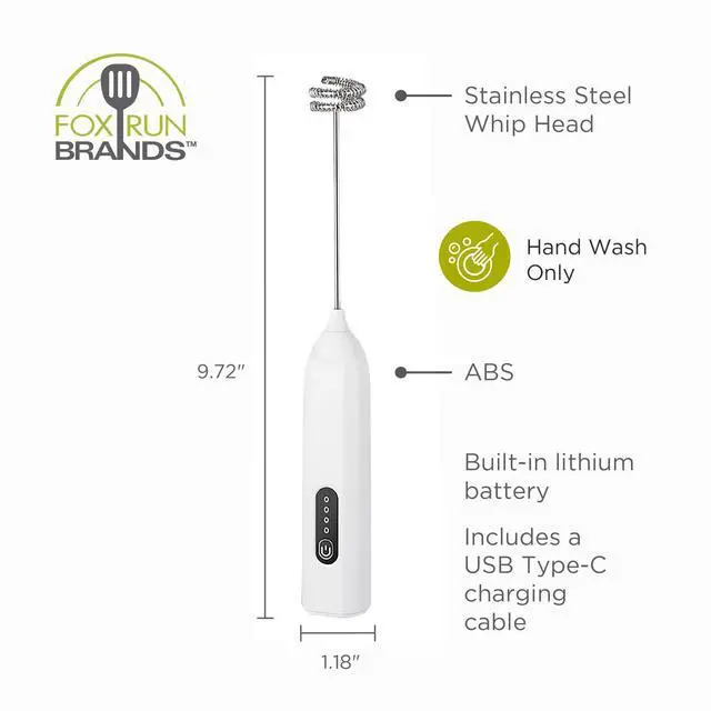 Alt view image 5 of 7 - Electric Milk and Coffee Frother, 9" Portable and Rechargeable Handheld Mixer with 3 Speed Settings