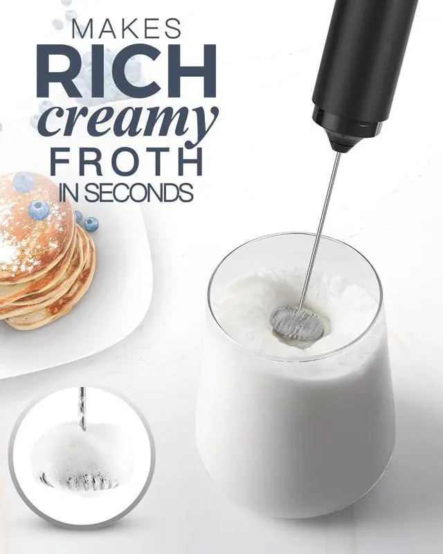 Alt view image 2 of 7 - Rechargeable Milk Frother USB, Handheld Electric Foam Maker with Whisk Drink Mixer & Foamer for Coffee, Latte, Matcha, Hot Chocolate