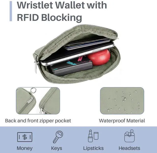 Alt view image 5 of 7 - Clip and Go Strap for Phone with Wallet Crossbody, Detachable Zippered RFID Wristlet Wallet, Adjustable Phone Lanyard & Ultra-Thin 360° Rotatable Metal Tabs for All Smartphones
