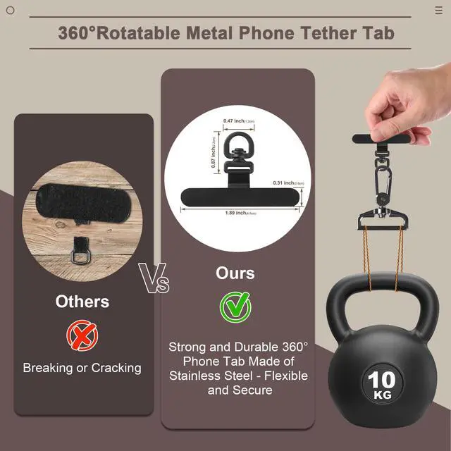 Alt view image 7 of 7 - Clip and Go Strap for Phone With Wallet Crossbody (Detachable RFID Wallet) - Adjustable Phone Strap w/Soft Silicone Pad, Universal Phone Lanyard with 360° Rotatable Tether Tabs for All Phones