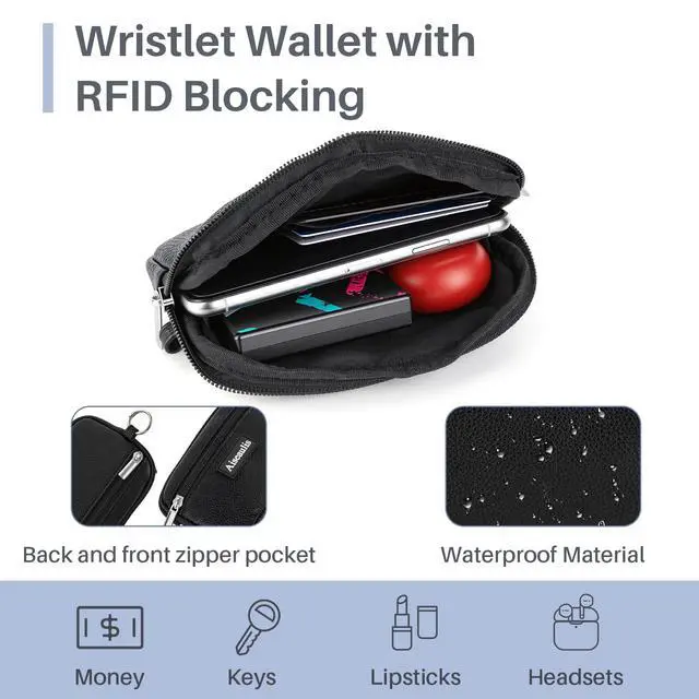 Alt view image 5 of 7 - Clip and Go Strap for Phone with Wallet Crossbody, Detachable Zippered RFID Wristlet Wallet, Adjustable Phone Lanyard & Ultra-Thin 360° Rotatable Metal Tabs for All Smartphones