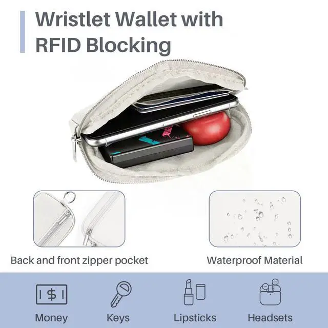 Alt view image 5 of 7 - Clip and Go Strap for Phone with Wallet Crossbody, Detachable Zippered RFID Wristlet Wallet, Adjustable Phone Lanyard & Ultra-Thin 360° Rotatable Metal Tabs for All Smartphones