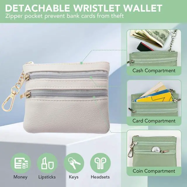 Alt view image 3 of 6 - 3-in-1 Versatile Phone Lanyard Crossbody,Cute Cell Phone Wristlet Strap with Wallet Pouch,Clip and Go Strap Chain for Phone