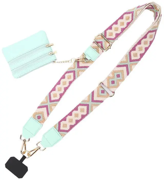 Main image of Clip and Go Strap for Phone with Wallet Crossbody,Multifunction Phone Lanyard,Phone Strap with Zippered Wallet (Green)