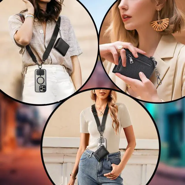 Alt view image 5 of 5 - Phone Lanyard Crossbody with Detachable Wallet 2-in-1 Cell Phone Purse Strap, Adjustable Security Crossbody Phone Wallet for Women, Hands-Free for Travel, Work & Daily Use