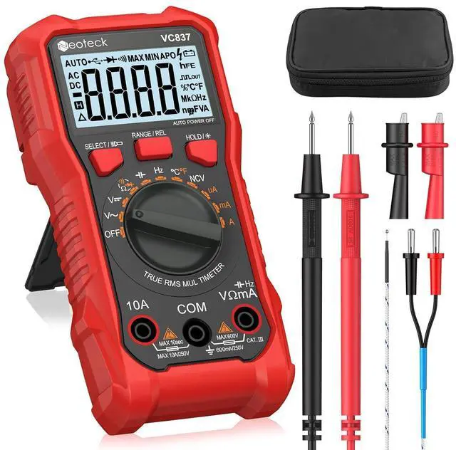 Main image of 6000 Counts True RMS Digital Multimeter,Auto Range Multimeter with NCV,AC/DC Voltage Current Resistance Capacitance Frequency Temperature Duty Cycle Voltmeter for Home Automotive Electrician