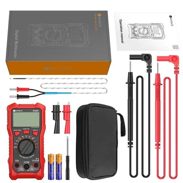 Alt view image 7 of 7 - 6000 Counts True RMS Digital Multimeter,Auto Range Multimeter with NCV,AC/DC Voltage Current Resistance Capacitance Frequency Temperature Duty Cycle Voltmeter for Home Automotive Electrician