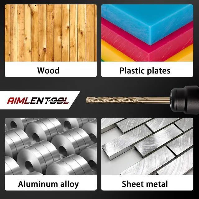 Alt view image 6 of 7 - 13Pcs Cobalt Drill Bit Set, M35 HSS, SAE (1/16" - 1/4"), 135° Tip, Twist Jobber Length Drill Bit Kit for Hardened Metal, Stainless Steel, Cast Iron, Plastic and Wood, Indexed Storage Case
