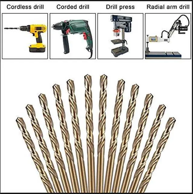 Alt view image 5 of 7 - 13PCS (1/16"-1/4") Cobalt Drill Bit Set, M35 Jobber Length Twist Drill Bits,Suitable for Drilling in Hard Metal, Stainless Steel, Cast Iron