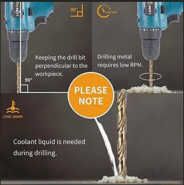 Alt view image 7 of 7 - 13PCS (1/16"-1/4") Cobalt Drill Bit Set, M35 Jobber Length Twist Drill Bits,Suitable for Drilling in Hard Metal, Stainless Steel, Cast Iron