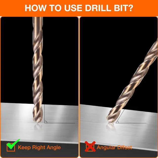 Alt view image 6 of 6 - 13Pcs Cobalt Drill Bit Set (1/16"-1/4"), M35 High Speed Steel, Twist Jobber Length for Hardened Metal, Stainless Steel, Cast Iron, Wood, and Plastics, with Index Storage Box