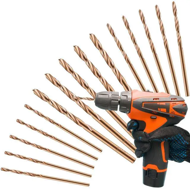Main image of 15 Pieces 1/16" 1/8" 5/64" Drill Bit M35 High Speed Steel Twist Cobalt Drill Bit Set for Hardened Metal Stainless Steel Cast Iron Woodwork Plastic (1/16 Inch,1/8 Inch,5/64 Inch)