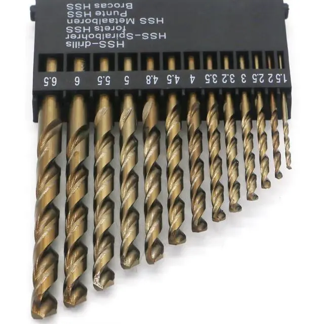 Alt view image 2 of 6 - Metric Cobalt Drill Bits Set 1.5-6.5mm 13PCS, M35 high speed steel, high hardness straight shank drill, mechanical or hand drill for drilling, suitable for stainless steel, iron, copper and aluminum.