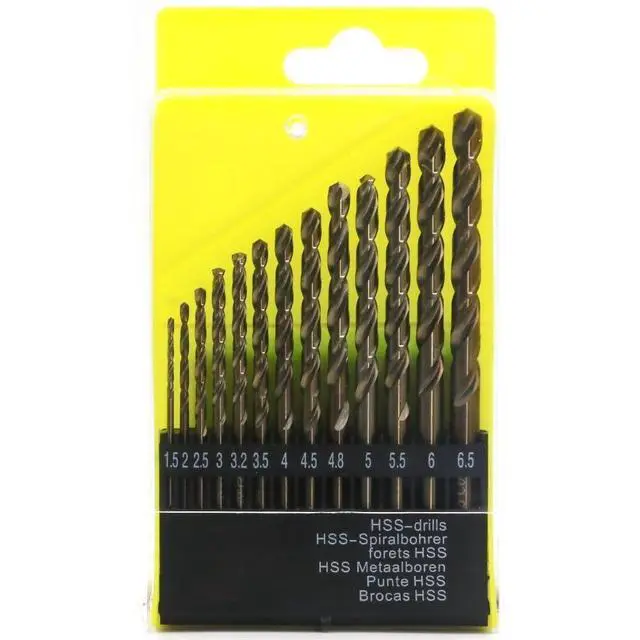 Alt view image 3 of 6 - Metric Cobalt Drill Bits Set 1.5-6.5mm 13PCS, M35 high speed steel, high hardness straight shank drill, mechanical or hand drill for drilling, suitable for stainless steel, iron, copper and aluminum.