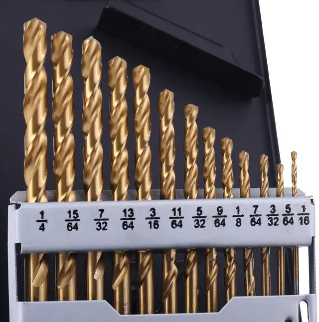 Main image of Cobalt Drill Bit Set, 13Pcs (1/16"-1/4") M35 Fully Grounded 5% Cobalt Bits for Hardened Metals, Stainless Steel, Cast Iron and Wooden Plastics, with Index Storage Case