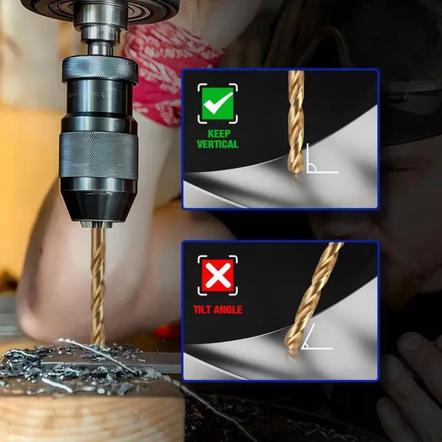 Alt view image 4 of 7 - Cobalt Drill Bit Set, 13Pcs (1/16"-1/4") M35 Fully Grounded 5% Cobalt Bits for Hardened Metals, Stainless Steel, Cast Iron and Wooden Plastics, with Index Storage Case