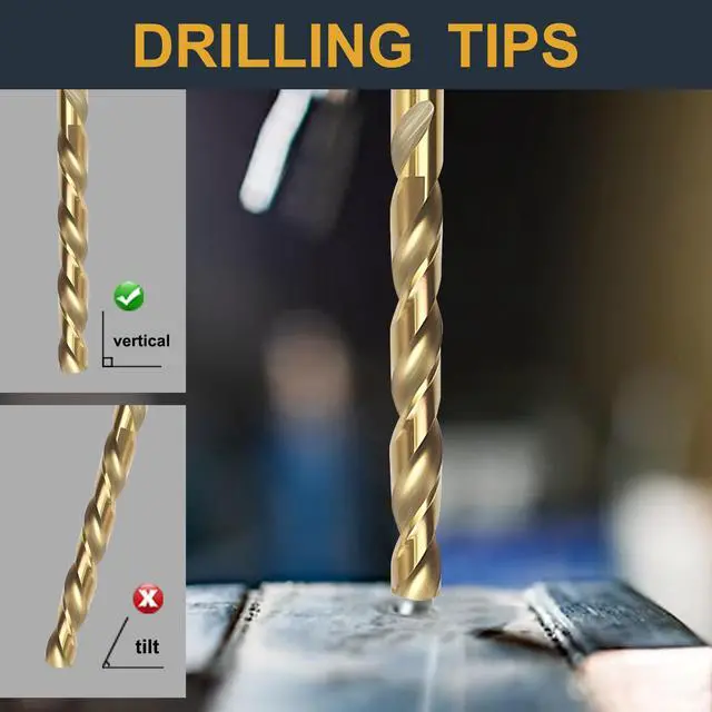 Alt view image 5 of 7 - 3/16" Cobalt Drill Bit Set (10Pcs), M35 HSS, 135 Degree Tip, Twist Jobber Length for Hardened Metal, Stainless Steel, Cast Iron, Wood, and Plastics, with Index Storage Case