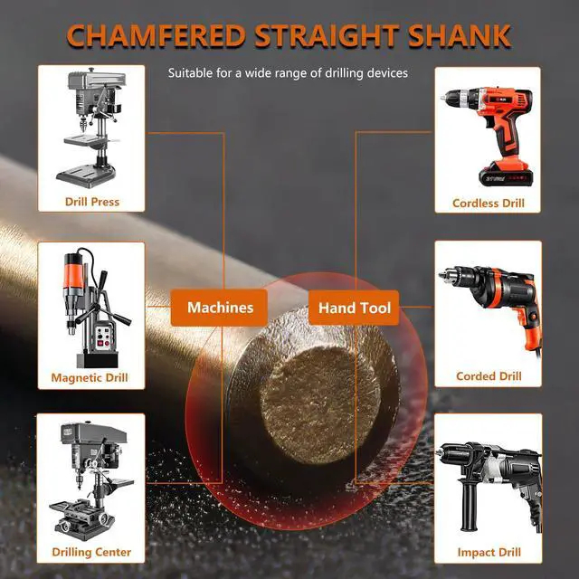 Alt view image 4 of 7 - 13-Piece M35 Cobalt Drill Bit Set, Metric 1.5mm - 6.5mm, 5% Cobalt HSS-Co Jobber Length Twist Bits for Hardened Steel, Stainless Steel & Cast Iron, Fully Ground 135° Split Point in Metal Case