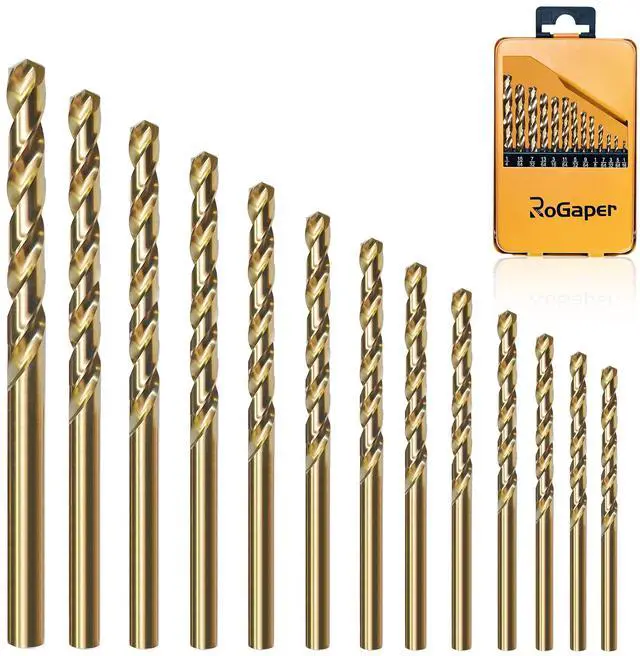 Main image of 13Pcs Cobalt Drill Bit Set, M35 HSS Jobber Length Drill Bit for Hardened Metal, Cast Iron, Stainless Steel, Plastic, and Wood, 1/16" - 1/4"