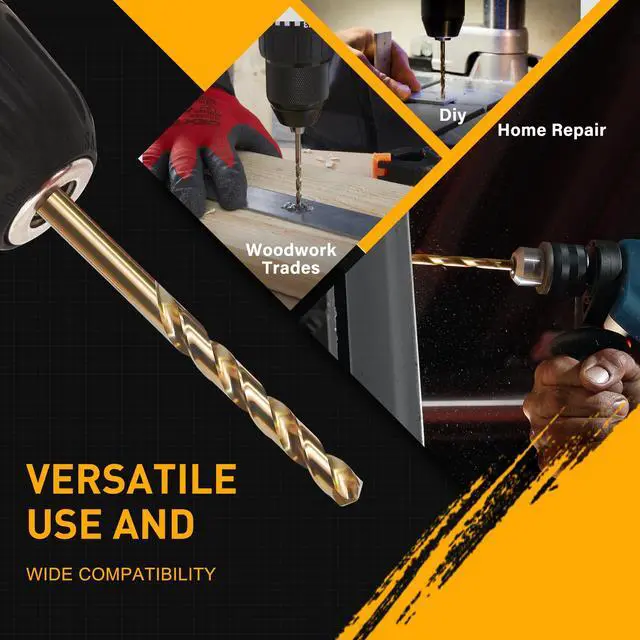 Alt view image 5 of 7 - 13Pcs Cobalt Drill Bit Set, M35 HSS Jobber Length Drill Bit for Hardened Metal, Cast Iron, Stainless Steel, Plastic, and Wood, 1/16" - 1/4"