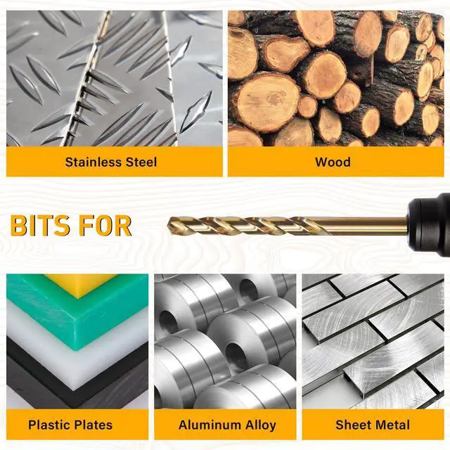 Alt view image 6 of 7 - 13Pcs Cobalt Drill Bit Set, M35 HSS Jobber Length Drill Bit for Hardened Metal, Cast Iron, Stainless Steel, Plastic, and Wood, 1/16" - 1/4"