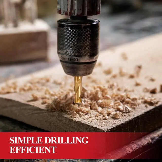 Alt view image 6 of 7 - 13pcs HSS Drill Bit Set, Titanium Coating High Speed Steel Drill Bit Set (1/16"-1/4") for Sheet Metal, Wood, Plastic, Quick Change Design