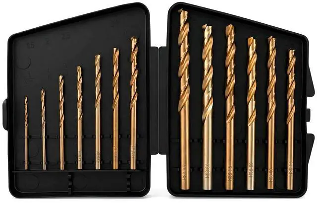 Main image of 13Pcs Metal Drill Bit Set, 1/16"-1/4" M35 High Speed Stainless Steel Drill Bit, 135° Tip, Carbide Drills Bits for Hardened Metal Cast Iron Copper Aluminum Wood and Plastic with Index Storage Case