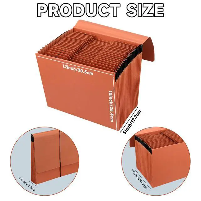 Alt view image 2 of 7 - Heavy Duty Expanding File Folder Organizer,21 Pockets Accordion File Organizer,A-Z,1/3 Cut Tabs,Letter Size,17.5Inch Expansion