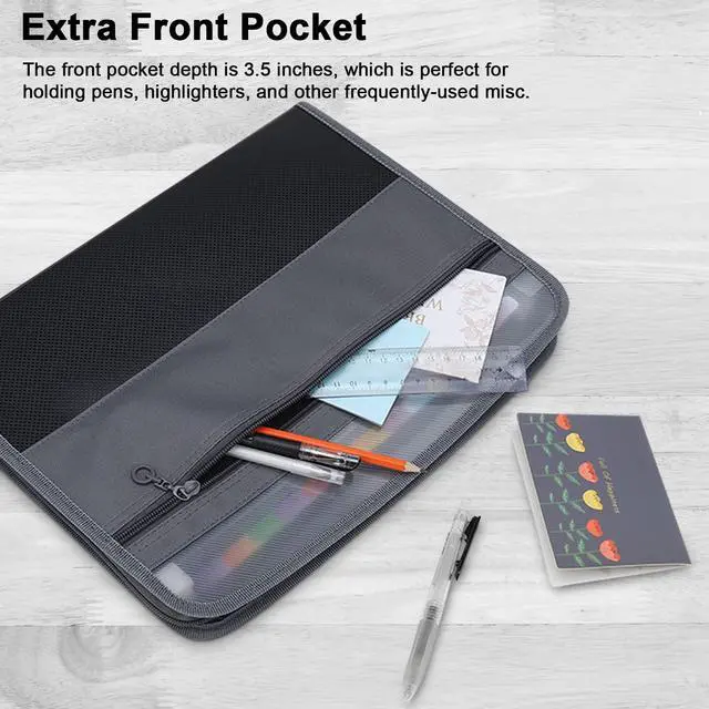 Alt view image 4 of 7 - Expanding File Folder, 13 Pockets Document Organizer with Zipper, A4 Letter Size Portable Accordion Expanding File Folders with 27pcs Multicolor Labels for Home Office School Supplies (Black)