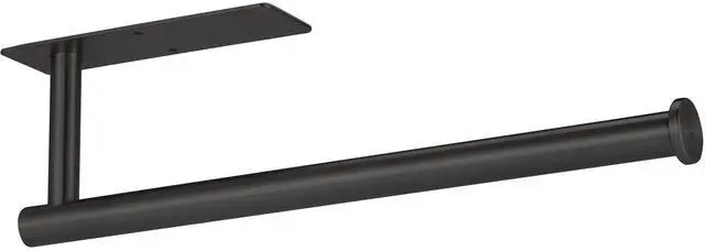 Main image of Paper Towel Holder - Under Cabinet Paper Towel Bar for Kitchen, Wall Mount Self Adhesive or Drilling Paper Towel Rack, 304 Stainless Steel (Black)