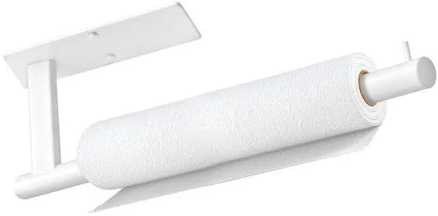 Main image of Paper Towel Holder, Self Adhesive or Drilling Paper Towel Holder Under Cabinet, Stainless Steel Paper Towel Holders Wall Mount for Kitchen, Bathroom, Sink, Pantry, Fridge (White)