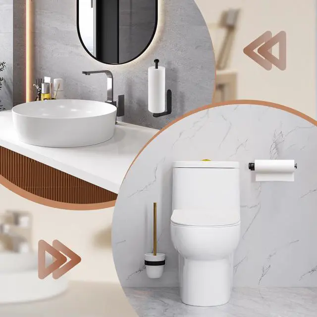 Alt view image 4 of 7 - Paper Towel Holder Under Cabinet, Self-Adhesive Hanging Paper Towel Holder with Damping Effect, Under Counter Paper Roll Holder for Kitchen, Bathroom, RV