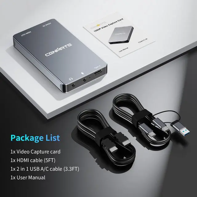 Alt view image 7 of 7 - Aluminum HDMI Capture Card, USB 3.0 1080P 60FPS Audio Video Capture Card for Streaming/Gaming/Video Conference, 4K@60Hz Input & Pass-Through Capture Card for Nintendo Switch/PS5/Xbox/Camera/PC