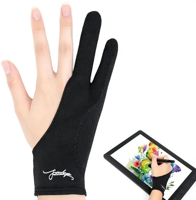 Main image of Digital Drawing Glove 3-Layer Palm Rejection(Large,Black) Two-Finger Artist Glove for Graphics Drawing Tablet,Monitor,Sketching,ipad,Paper,Fits for Right and Left Hand
