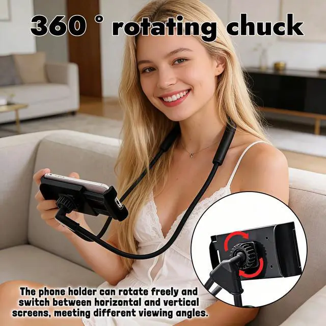 Alt view image 5 of 7 - Lazy Phone Holder, 27.6" Flexible Arm Phone Mount, Black