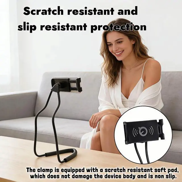 Alt view image 6 of 7 - Lazy Phone Holder, 27.6" Flexible Arm Phone Mount, Black