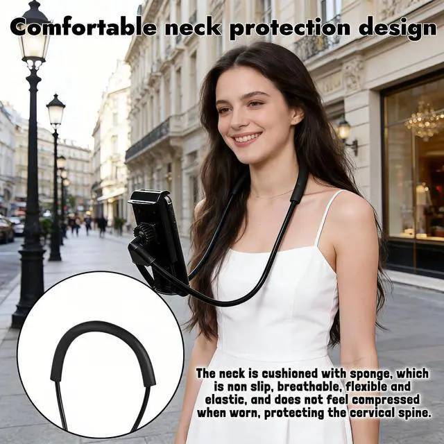 Alt view image 7 of 7 - Lazy Phone Holder, 27.6" Flexible Arm Phone Mount, Black