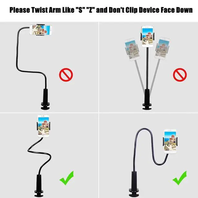 Alt view image 7 of 7 - Phone Holder Bed Gooseneck Mount Mobile Phone Holder Table Stand