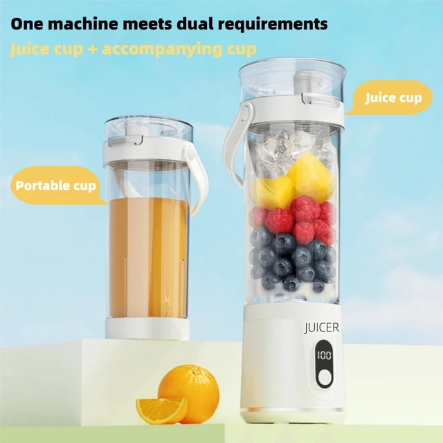 Alt view image 6 of 7 - Personal Portable Cordless Blender for Shakes and Smoothies and Juice,21 Oz USB-C Rechargeable Mini Mixer with Extra Lid for Travel, Office, Gym