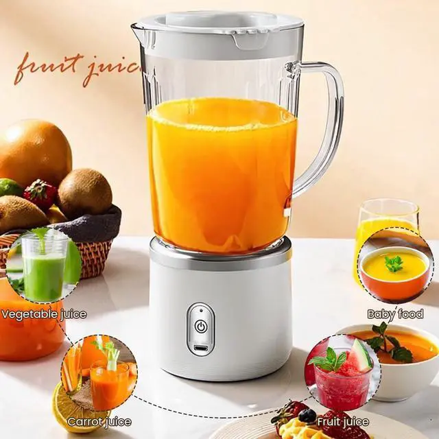 Alt view image 2 of 7 - Portable Blender for Smoothies and Shakes with 27oz Travel Cups, Personal Cordless Electric Juicer with High-Speed Motor, USB-C Rechargeable Mini Blender for Gym, Office, Camping & Outdoor