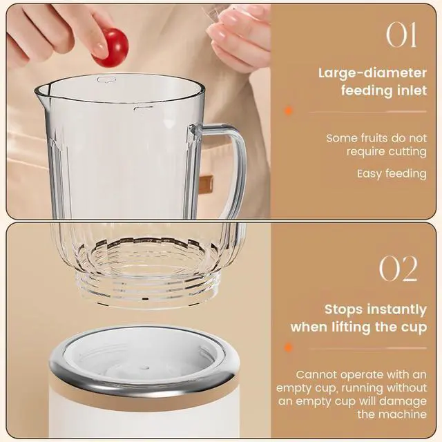 Alt view image 3 of 7 - Portable Blender for Smoothies and Shakes with 27oz Travel Cups, Personal Cordless Electric Juicer with High-Speed Motor, USB-C Rechargeable Mini Blender for Gym, Office, Camping & Outdoor