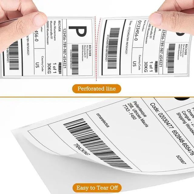 Alt view image 5 of 6 - 4 x 6 Fanfold Thermal Shipping Labels, 100 Labels Thermal Shipping Labels for FedEx Shipping Label, Compatible with JADENS,iDPRT, Munbyn Printers.